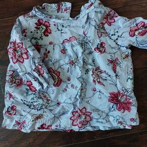 Janie & Jack cotton floral Blouse with matching bow